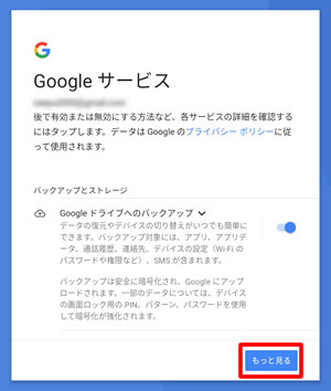 Googleサービス利用を確認