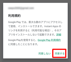 Googleサービス利用規約に同意